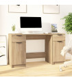 Desk with Side Cabinet Sonoma Oak Engineered Wood