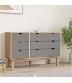Drawer Cabinet Brown and Grey 113.5x39.5x73 cm Solid Wood Pine