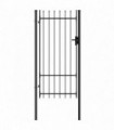 Fence Gate Single Door with Spike Top Steel 1x2 m Black