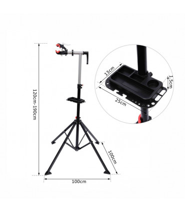 Folding Bike Cycle Bicycle Maintenance Repair Stand Rack Tool Adjustable HOMCOM