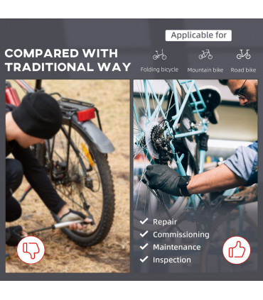 Folding Bike Cycle Bicycle Maintenance Repair Stand Rack Tool Adjustable HOMCOM