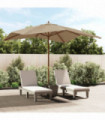 vidaXL Garden Parasol with Wooden Pole Taupe 300x300x273 cm
