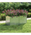 vidaXL Garden Raised Bed 160x80x77 cm Galvanized Steel Silver