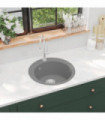Granite Kitchen Sink Single Basin Round Grey