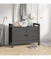 Hall Bench Grey 80x40x60 cm Solid Wood Pine