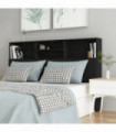 Headboard Cabinet Black 160x19x103.5 cm
