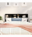 Headboard Cabinet Black 180x19x103.5 cm