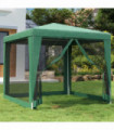Party Tent with 4 Mesh Sidewalls Green 2.5x2.5 m HDPE