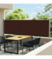 Patio Retractable Side Awning 140x600 cm Brown