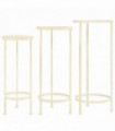 Plant Stand Set 3 Pieces Vintage Style Metal Antique White