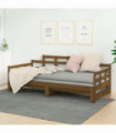 Pull-out Day Bed Honey Brown Solid Wood Pine 2x(90x200) cm