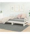 Pull-out Day Bed White Solid Wood Pine 2x(80x200) cm