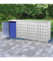 Quadruple Wheelie Bin Shed 240 L Stainless Steel