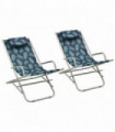 vidaXL Rocking Chairs 2 pcs Steel Leaf Print