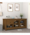 Shoe Cabinet Honey Brown 110x38x45.5 cm Solid Wood Pine