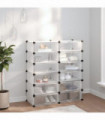 Shoe Rack Transparent 94.5x36.5x106 cm PP