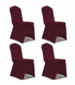 Stretch Chair Cover 4 pcs Bordeaux
