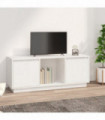 TV Cabinet White 110.5x35x44 cm Solid Wood Pine