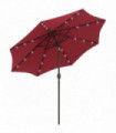 24 LED Solar Powered Parasol Umbrella-Wine Red