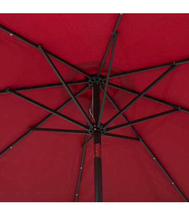 24 LED Solar Powered Parasol Umbrella-Wine Red