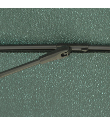 255cm Patio ParasoPush Button Tilt Crank and Sturdy Ribs Garden Lawn Green