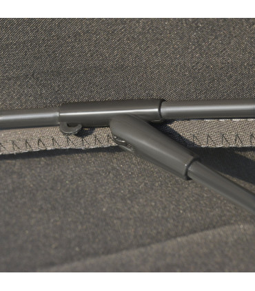 255cm Umbrella Outdoor Push Button Tilt Crank and Ribs  Dark Grey