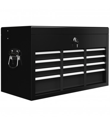 HOMCOM Lockable Metal Tool Chest w/ 6 Drawer, Ball Bearing Runners, Black
