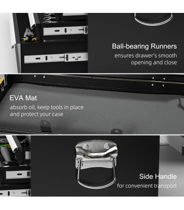 HOMCOM Lockable Metal Tool Chest w/ 6 Drawer, Ball Bearing Runners, Black