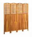 vidaXL 4-Panel Room Divider 161x2x170 cm Solid Acacia Wood