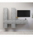 vidaXL 7 Piece TV Cabinet Set Concrete Grey Engineered Wood