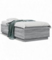 vidaXL Bed Frame Grey Sonoma 90x190 cm Single Engineered Wood