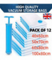 12 X STRONG VACUUM STORAGE SPACE SAVER SAVING VACUM VACCUM LARGE ORGANISER BAGS