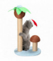 27.5in Coconut Palm Tree Cat Scratching Post, Cute Cat Scratcher with Natural Sisal Posts & Dangling Balls for Indoor Cats