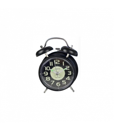 Champion Double Bell Silent Sweep Black Alarm Clock DB11503BLK
