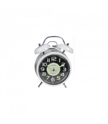 Champion Double Bell Silent Sweep White Alarm Clock DB11503W