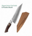 HEZHEN 8.3 Inch Chef Knife 73 Layers Damascus Steel Kitchen Knife Cooking Cutlery Powder Steel 14Cr14MoVNb Core Kitchen Tools