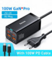 Baseus 100W 65W Desktop GaN Charger Quick Charge QC 4.0 3.0 PD USB Type C Fast Charging Charger For MacBook Pro iPhone Laptop