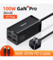 Baseus 100W 65W Desktop GaN Charger Quick Charge QC 4.0 3.0 PD USB Type C Fast Charging Charger For MacBook Pro iPhone Laptop