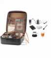 10 Pieces/Set of Travel Coffee Accessories Set Including PU Bags Manual Grinding Cups Filter Cups and Other Outdoor Coffeeware