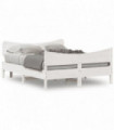 vidaXL Bed Frame with Headboard White 135x190 cm Double Solid Wood Pine