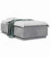 vidaXL Bed Frame with LED Lights Concrete Grey 75x190 cm Small Single Engineered Wood