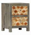vidaXL Bedside Cabinet Grey 40x30x50 cm Solid Mango Wood