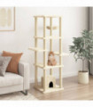 vidaXL Cat Tree with Sisal Scratching Posts Cream 154 cm