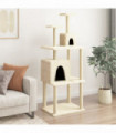 vidaXL Cat Tree with Sisal Scratching Posts Cream 167 cm