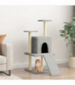 vidaXL Cat Tree with Sisal Scratching Posts Light Grey 110 cm