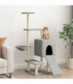 vidaXL Cat Tree with Sisal Scratching Posts Light Grey 130.5 cm