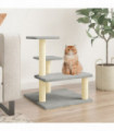 vidaXL Cat Tree with Sisal Scratching Posts Light Grey 61 cm