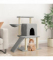 vidaXL Cat Tree with Sisal Scratching Posts Light Grey 96.5 cm