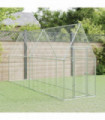 vidaXL Chicken Cage Silver 400x100x190 cm Galvanised Steel