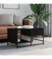 vidaXL Coffee Table Black 85.5x51x45 cm Engineered Wood